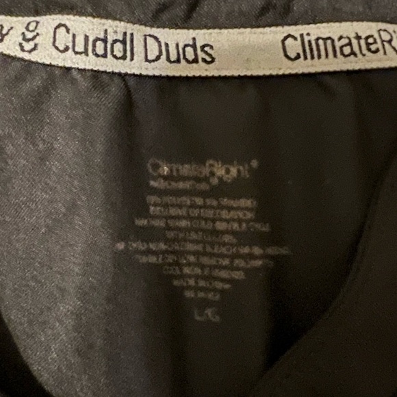 Climate Right by Cuddl Duds Scrubs size L color black (S119) - Picture 2 of 8